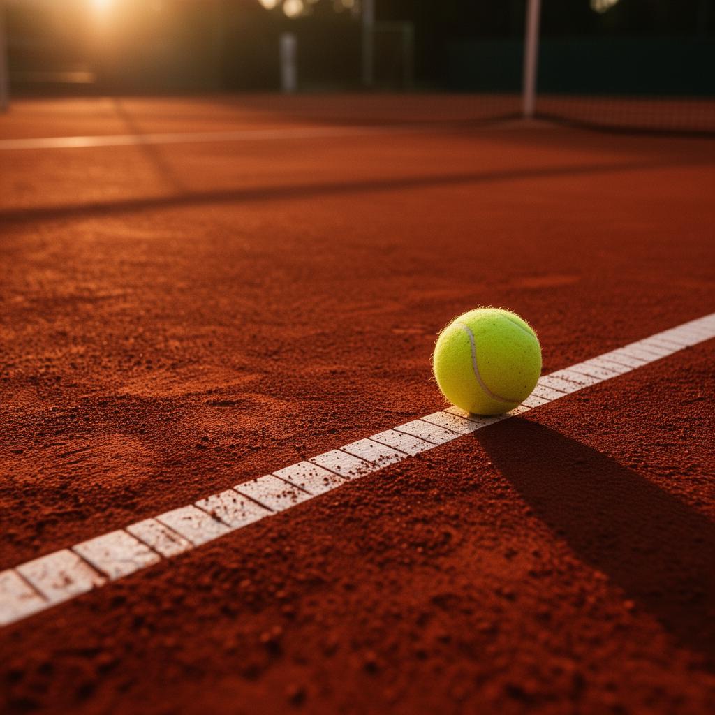Campo da tennis al tramonto